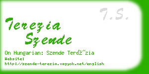 terezia szende business card